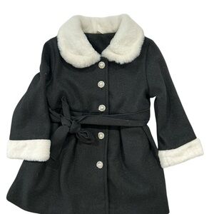 Black Coat with White Fur Trim